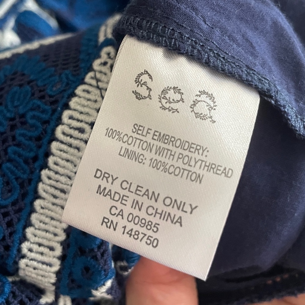 NWOT Sea New York Bluee and White Embroidered Top, Size 0 - Picture 9 of 11